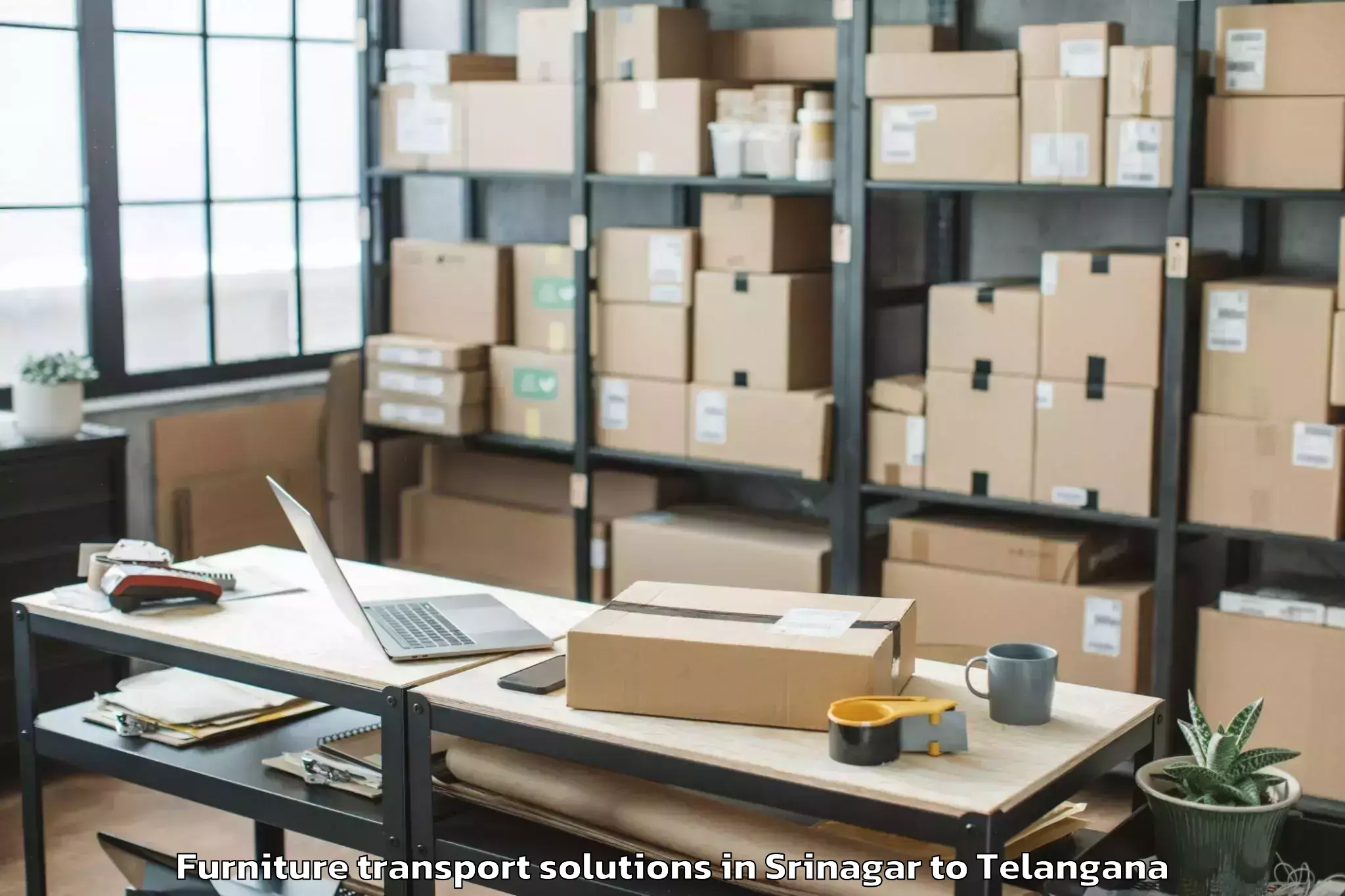 Quality Srinagar to Valigonda Furniture Transport Solutions